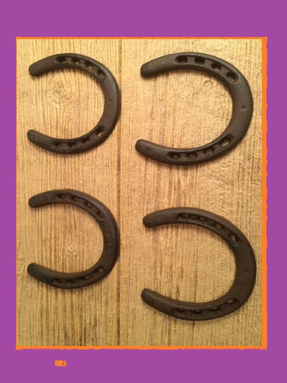 Set of Four (4) Large 5" long Horseshoes Cast Iron Four (4) 05208